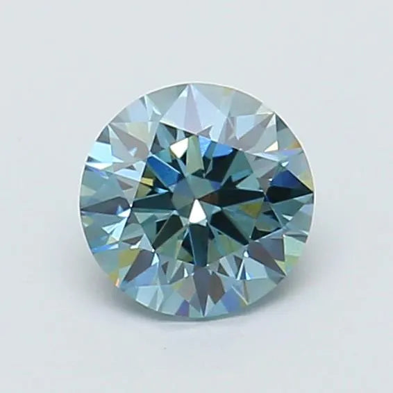 0.91ct Round Lab Grown Diamond (Colour Fancy Vivid Blue, Clarity VS2, Cut ID, IGI Certified)