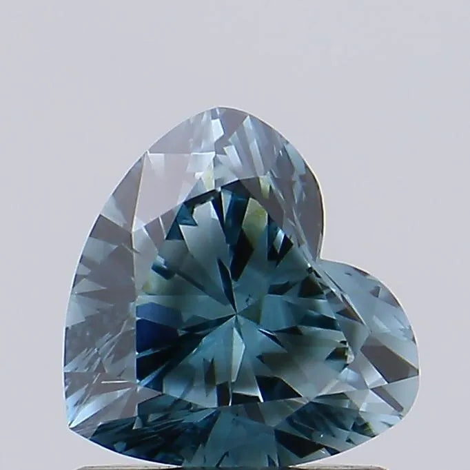 0.92ct Heart Lab Grown Diamond (Colour Fancy Vivid Green Blue, Clarity VS1, IGI Certified)