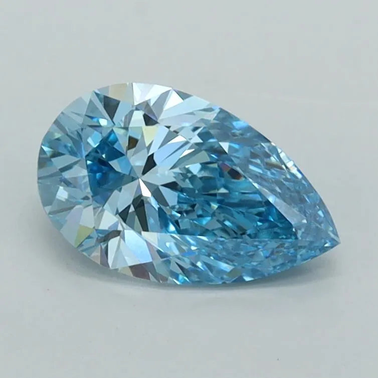 0.92ct Pear Lab Grown Diamond (Colour Fancy Vivid Blue, Clarity VVS2, IGI Certified)