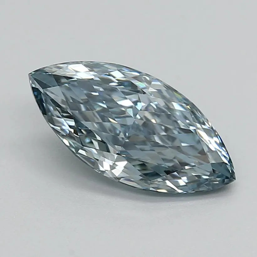 0.93ct Marquise Lab Grown Diamond (Colour Fancy Vivid Blue, Clarity VVS2, Uncertified)