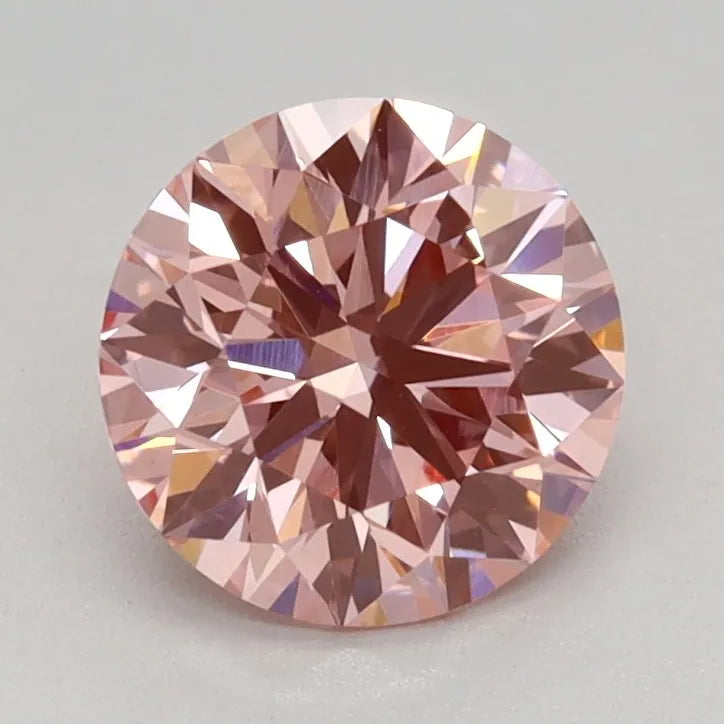 0.93ct Round Lab Grown Diamond (Colour Fancy Vivid Pink, Clarity VVS2, Cut ID, IGI Certified)