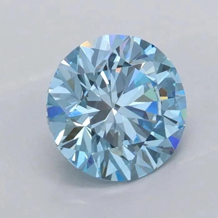 0.95ct Round Lab Grown Diamond (Colour Fancy Vivid Blue, Clarity VVS1, Cut ID, IGI Certified)