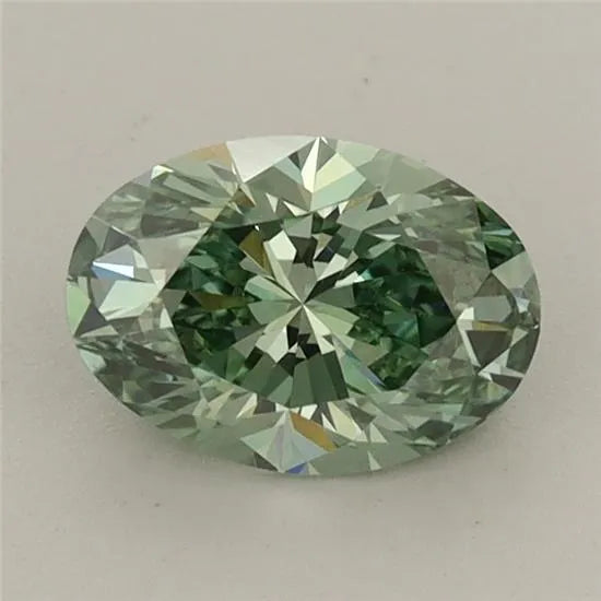 0.96ct Oval Lab Grown Diamond (Colour Fancy Vivid Green, Clarity VS1, IGI Certified)