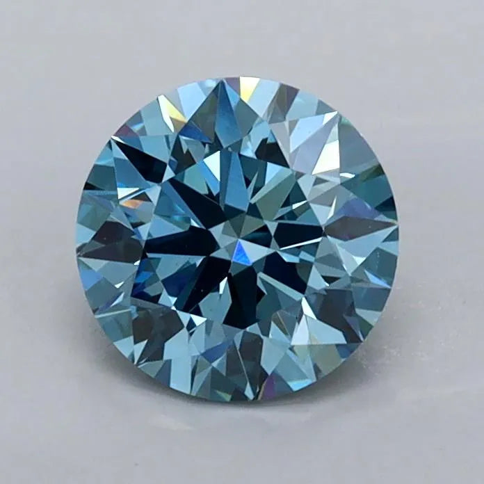 0.96ct Round Lab Grown Diamond (Colour Fancy Vivid Blue, Clarity VS1, Cut ID, IGI Certified)