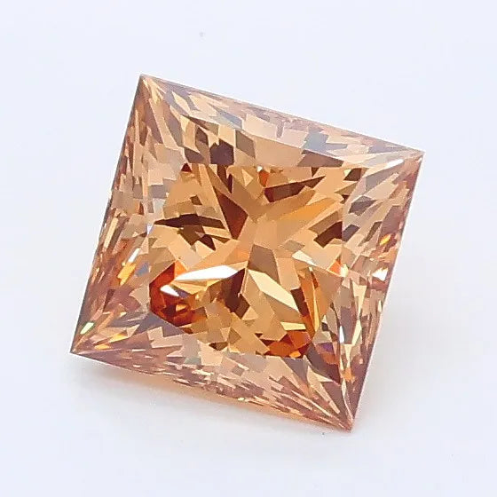 0.97ct Princess Lab Grown Diamond (Colour Fancy Yellowish Brown, Clarity VVS2, IGI Certified)
