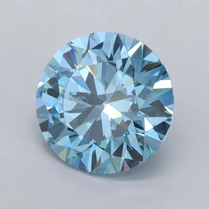 0.97ct Round Lab Grown Diamond (Colour Fancy Vivid Blue, Clarity VVS2, Cut EX, IGI Certified)