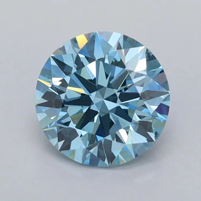 0.97ct Round Lab Grown Diamond (Colour Fancy Vivid Blue, Clarity VVS2, Cut ID, IGI Certified)