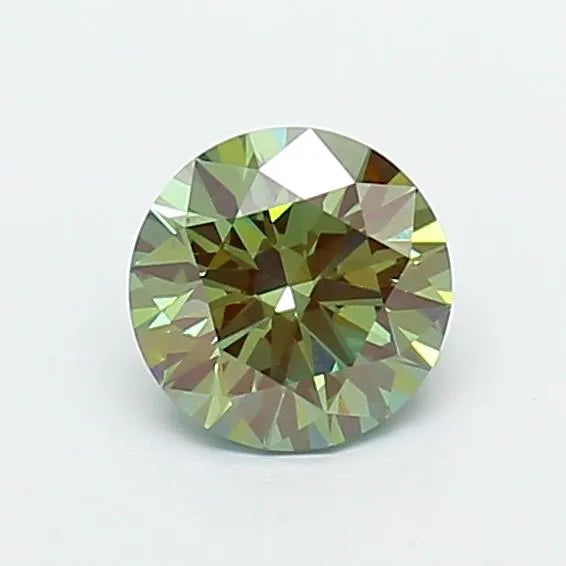 0.97ct Round Lab Grown Diamond (Colour Fancy Vivid Green, Clarity VS1, Cut ID, IGI Certified)