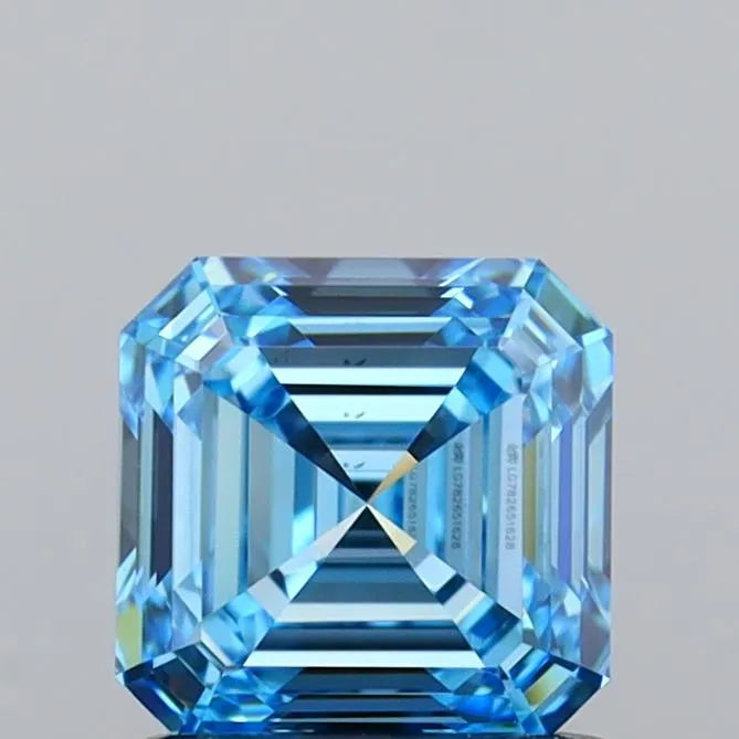 0.98ct Asscher Lab Grown Diamond (Colour Fancy Vivid Blue, Clarity VVS2, IGI Certified)