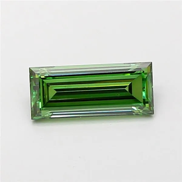 0.98ct Baguette Lab Grown Diamond (Colour Fancy Vivid Green, Clarity VS1, IGI Certified)