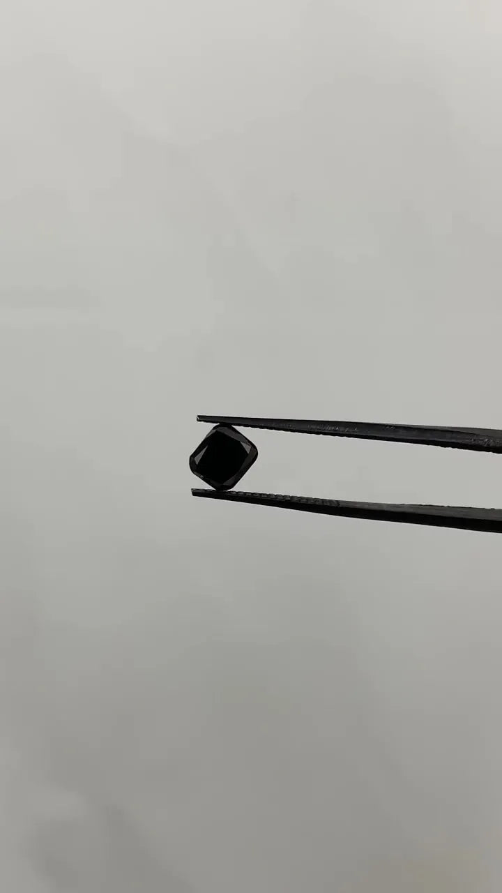 0.98ct Cushion brilliant Natural Diamond (Colour Fancy Black, Clarity VVS2, Cut EX, GIA Certified)