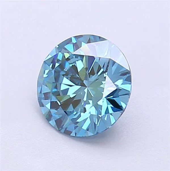0.98ct Round Lab Grown Diamond (Colour Fancy Vivid Blue, Clarity VS1, Cut EX, IGI Certified)