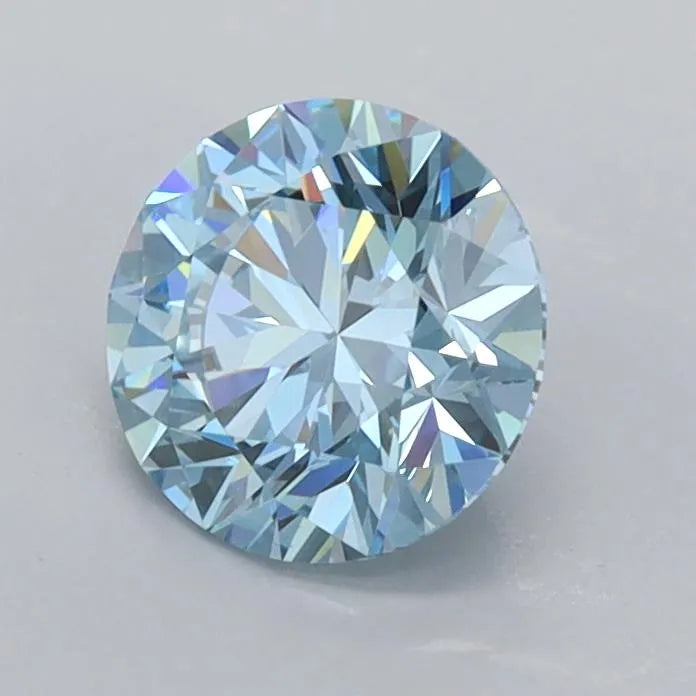 0.98ct Round Lab Grown Diamond (Colour Fancy Vivid Blue, Clarity VS1, Cut ID, IGI Certified)
