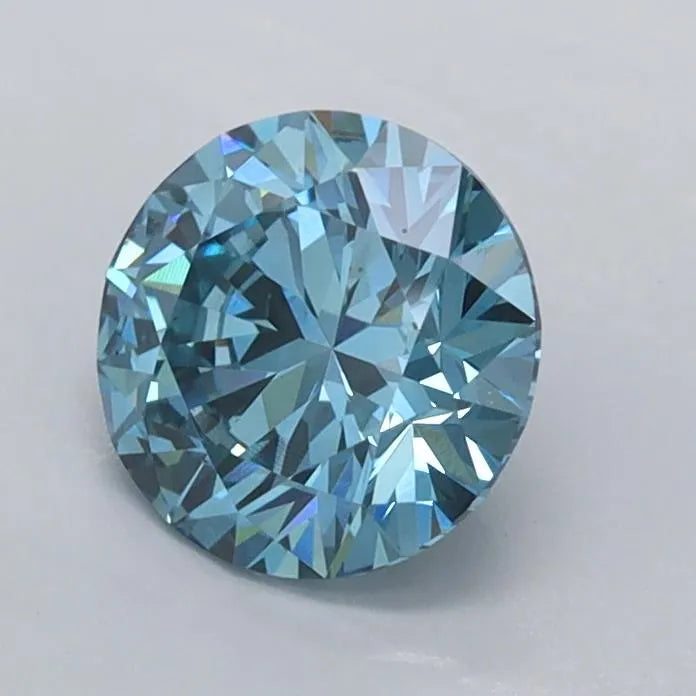 0.98ct Round Lab Grown Diamond (Colour Fancy Vivid Blue, Clarity VS1, Cut VG, IGI Certified)