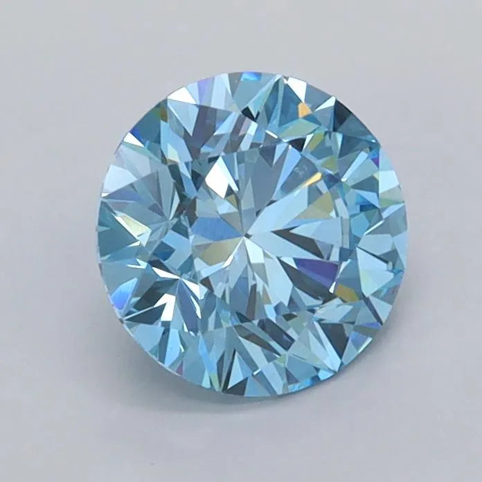 0.98ct Round Lab Grown Diamond (Colour Fancy Vivid Blue, Clarity VVS2, Cut ID, IGI Certified)