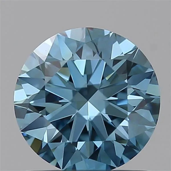 0.99ct Round Lab Grown Diamond (Colour Fancy Vivid Blue, Clarity VVS2, Cut ID, IGI Certified)