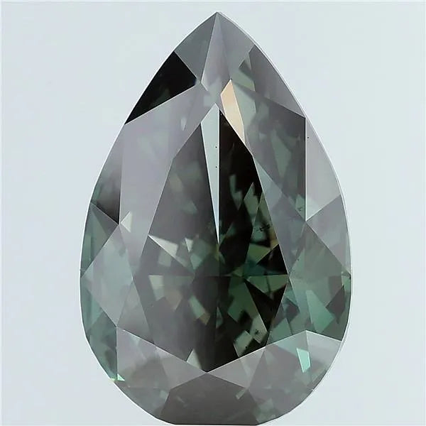6.16ct Pear Lab Grown Diamond (Colour Fancy Deep Green, Clarity VS2, IGI Certified)