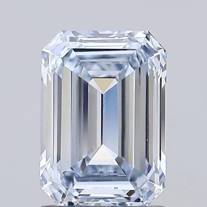 1.23ct Emerald Lab Grown Diamond (Colour Fancy Blue, Clarity VVS2, IGI Certified)