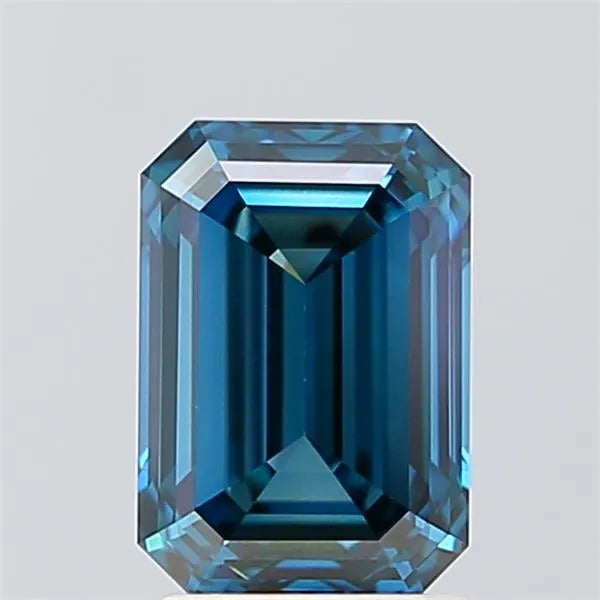2.04ct Emerald Lab Grown Diamond (Colour Fancy Vivid Blue, Clarity VVS2, IGI Certified)