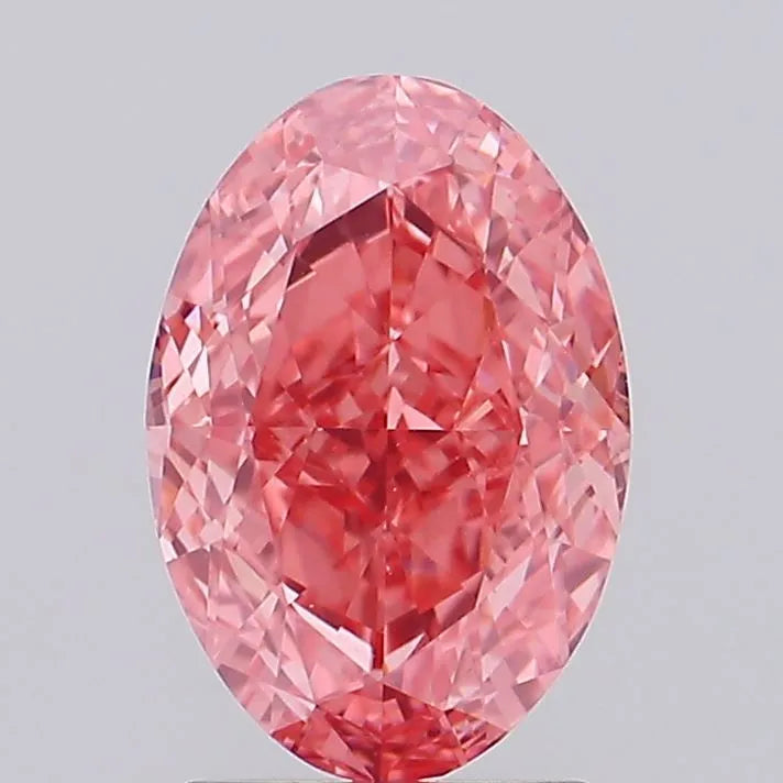2.24ct Oval Lab Grown Diamond (Colour Fancy Vivid Pink, Clarity VVS2, IGI Certified)