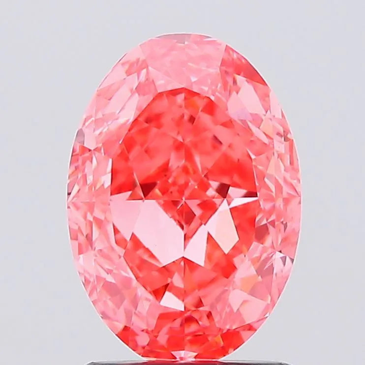1.78ct Oval Lab Grown Diamond (Colour Fancy Vivid Pink, Clarity VVS2, IGI Certified)