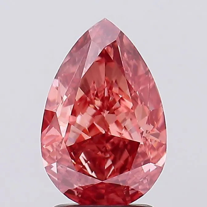 2.46ct Pear Lab Grown Diamond (Colour Fancy Vivid Pink, Clarity VS1, IGI Certified)
