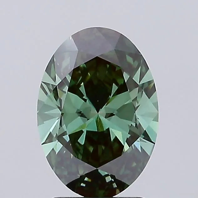 2.10ct Oval Lab Grown Diamond (Colour Fancy Vivid Green, Clarity VS1, IGI Certified)
