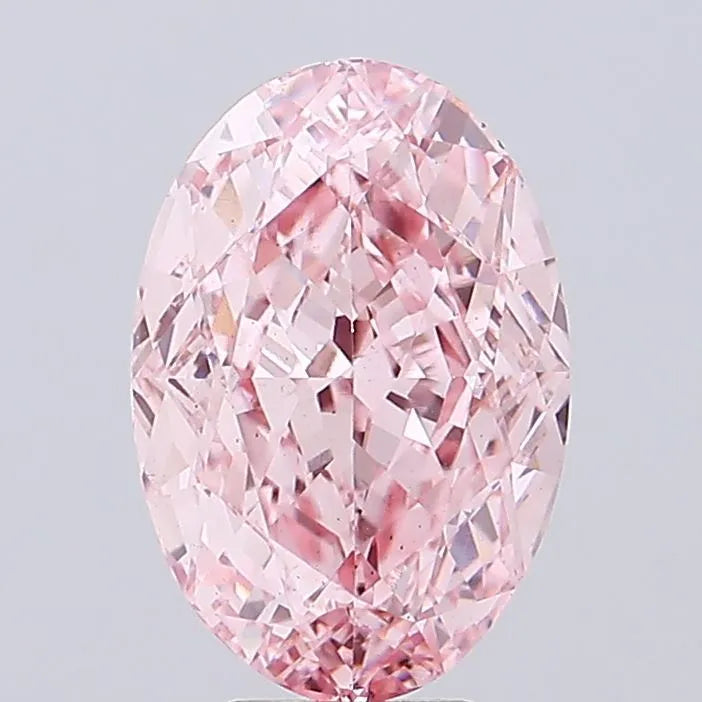 7.08ct Oval Lab Grown Diamond (Colour Fancy Vivid Pink, Clarity VS2, IGI Certified)