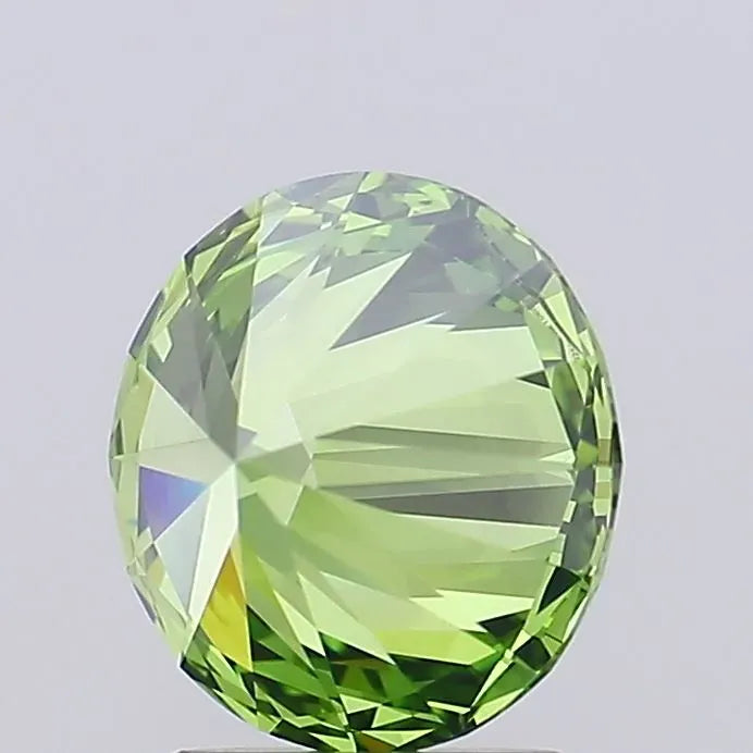 2.36ct Round Lab Grown Diamond (Colour Fancy Vivid Green, Clarity VVS2, Cut EX, IGI Certified)