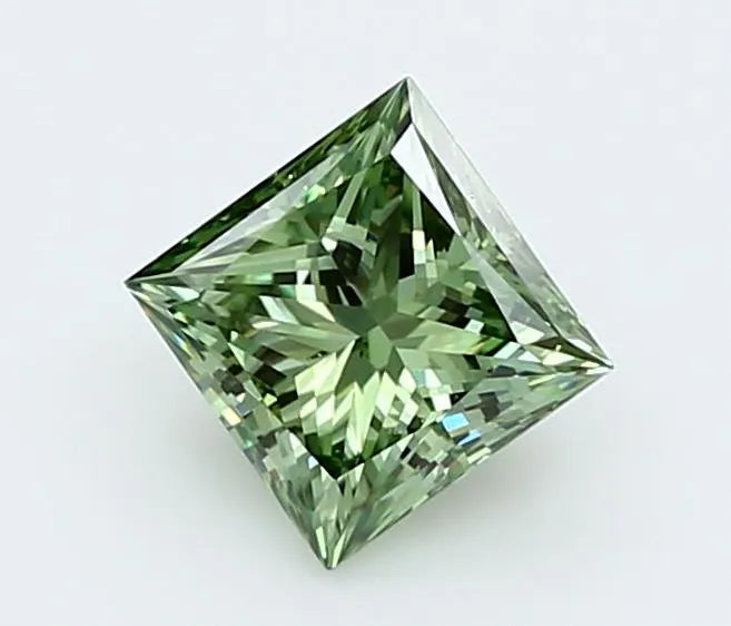 1.02ct Princess Lab Grown Diamond (Colour Fancy Vivid Green, Clarity VS1, IGI Certified)