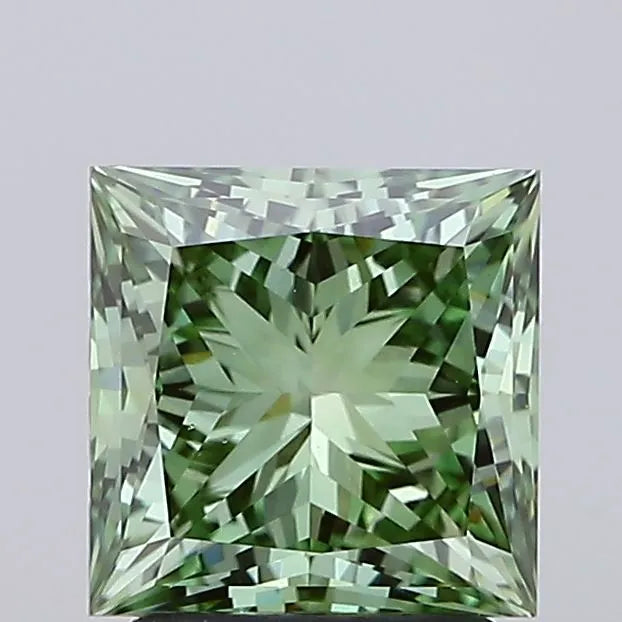 2.27ct Princess Lab Grown Diamond (Colour Fancy Vivid Green, Clarity VS1, IGI Certified)