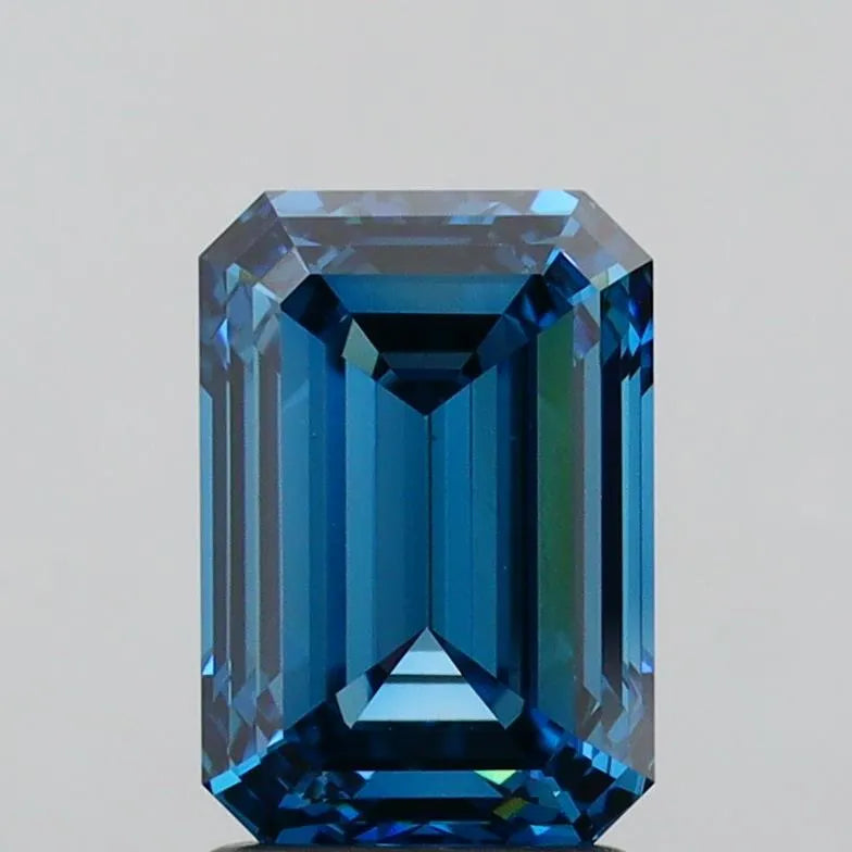 2.17ct Emerald Lab Grown Diamond (Colour Fancy Vivid Blue, Clarity VVS1, IGI Certified)