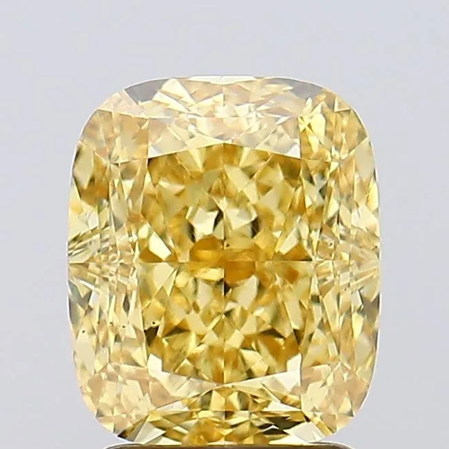 2.65ct Cushion modified Lab Grown Diamond (Colour Fancy Intense Yellow, Clarity VS2, IGI Certified)