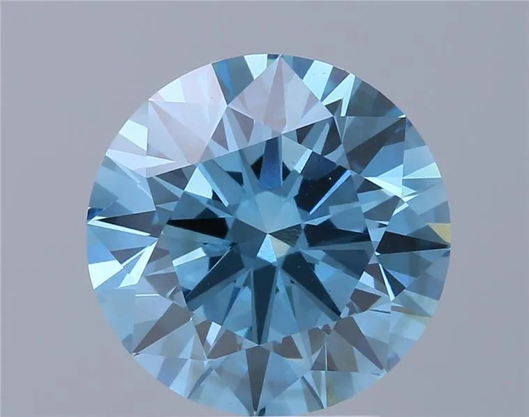 3.50ct Round Lab Grown Diamond (Colour Fancy Vivid Blue, Clarity VS1, Cut ID, IGI Certified)