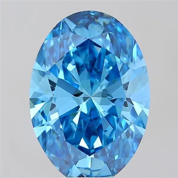 5.10ct Oval Lab Grown Diamond (Colour Fancy Vivid Blue, Clarity VS1, IGI Certified)