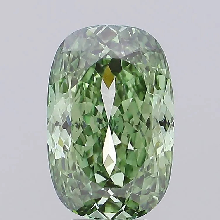 5.13ct Cushion Lab Grown Diamond (Colour Fancy Vivid Green, Clarity VS1, IGI Certified)