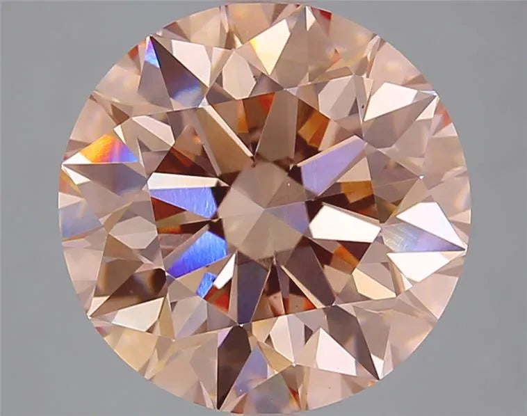 4.25ct Round Lab Grown Diamond (Colour Fancy Intense Brownish Pink, Clarity VS1, Cut GD, IGI Certified)
