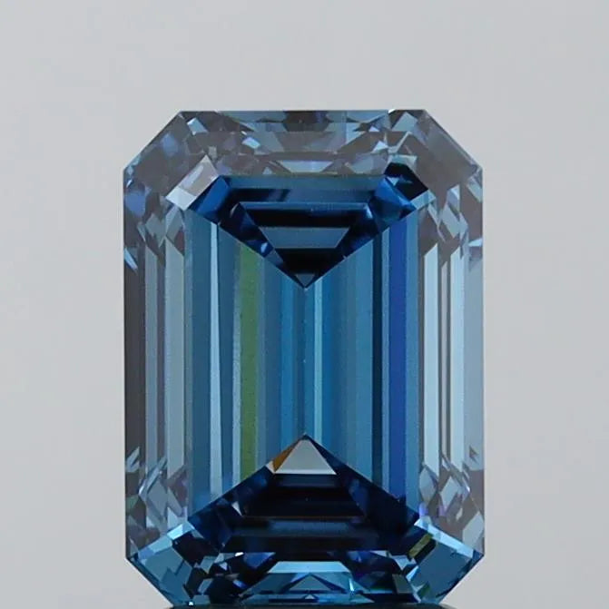 2.56ct Emerald Lab Grown Diamond (Colour Fancy Vivid Blue, Clarity VVS2, IGI Certified)