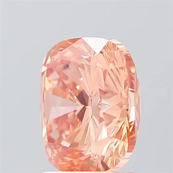 2.43ct Cushion brilliant Lab Grown Diamond (Colour Fancy Vivid Pinkish Orange, Clarity VS1, IGI Certified)