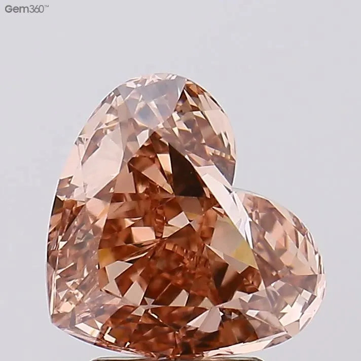 3.01ct Heart Lab Grown Diamond (Colour Fancy Brown, Clarity VVS2, IGI Certified)