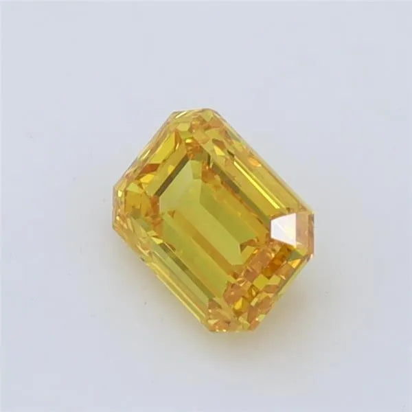 0.61ct Emerald Lab Grown Diamond (Colour Fancy Vivid Yellow, Clarity VS2, IGI Certified)