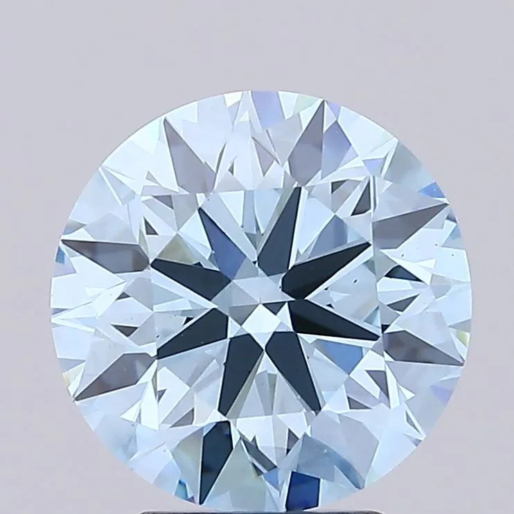 3.83ct Round Lab Grown Diamond (Colour Fancy Vivid Blue, Clarity VS2, Cut ID, IGI Certified)