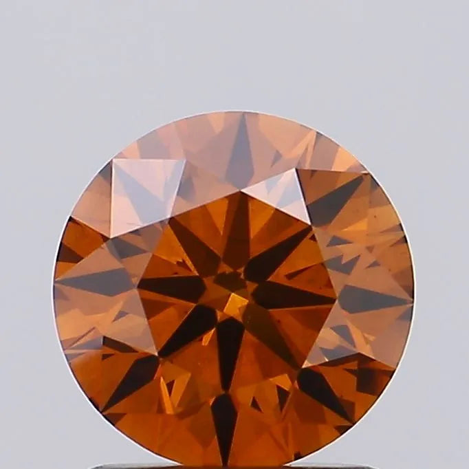 1.22ct Round Lab Grown Diamond (Colour Fancy Vivid Orange, Clarity VS2, Cut ID, IGI Certified)