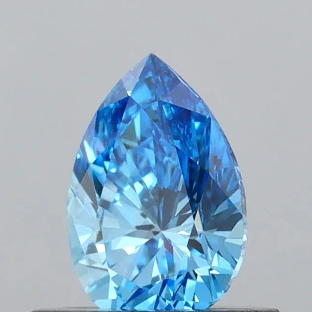 0.53ct Pear Lab Grown Diamond (Colour Fancy Vivid Blue, Clarity VVS2, IGI Certified)