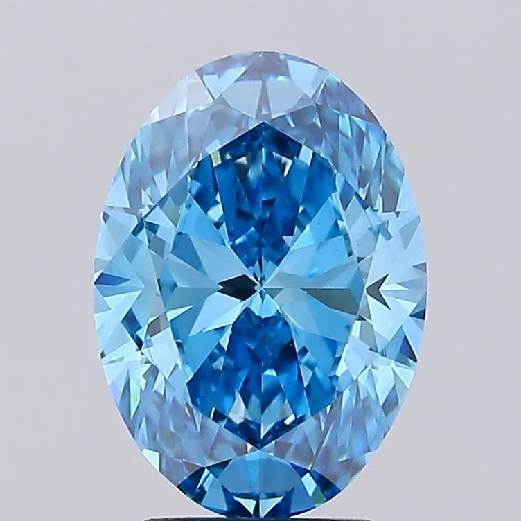 4.05ct Oval Lab Grown Diamond (Colour Fancy Vivid Blue, Clarity VS1, IGI Certified)
