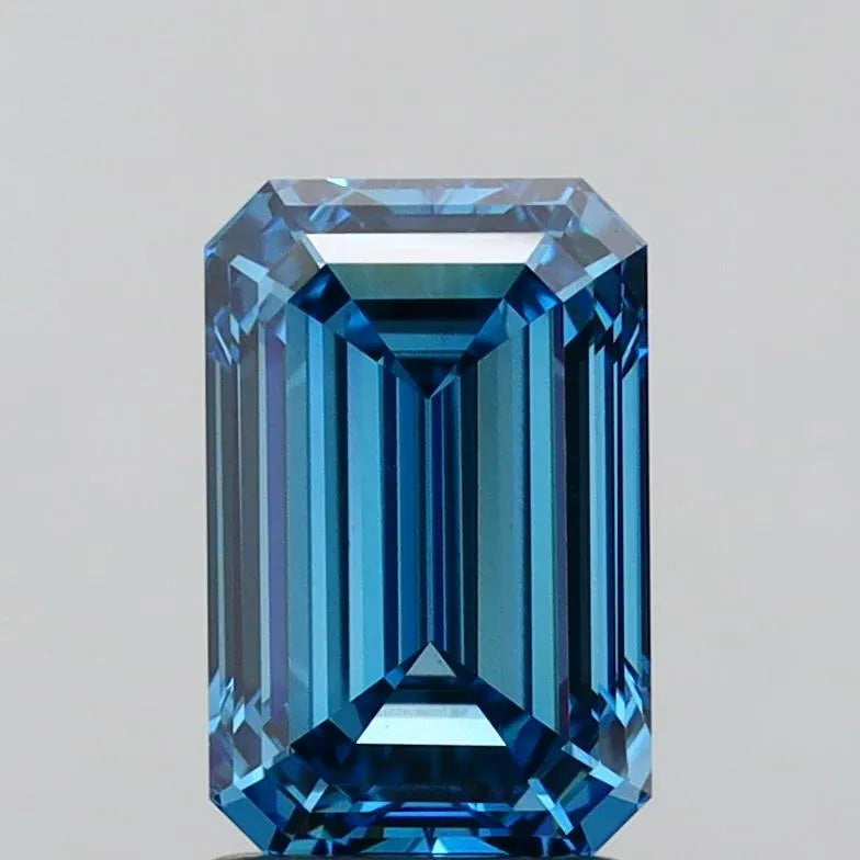2.08ct Emerald Lab Grown Diamond (Colour Fancy Vivid Blue, Clarity VVS2, IGI Certified)