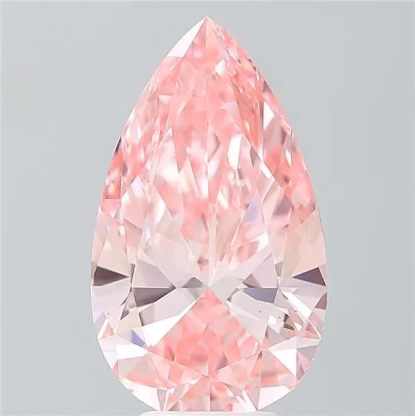 5.61ct Pear Lab Grown Diamond (Colour Fancy Vivid Pink, Clarity VS1, IGI Certified)