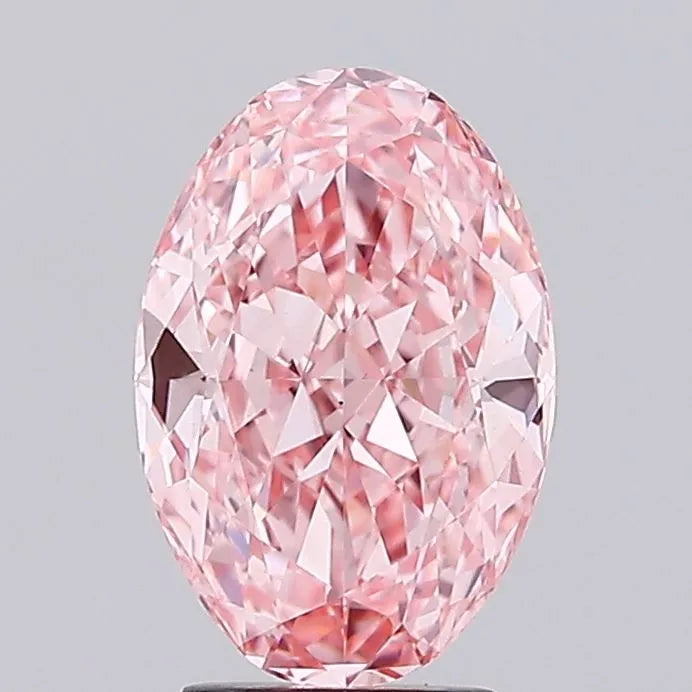 3.56ct Oval Lab Grown Diamond (Colour Fancy Vivid Pink, Clarity VS2, IGI Certified)