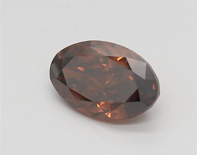 1.50ct Oval Lab Grown Diamond (Colour Fancy Vivid Brownish Orange, Clarity VS1, IGI Certified)