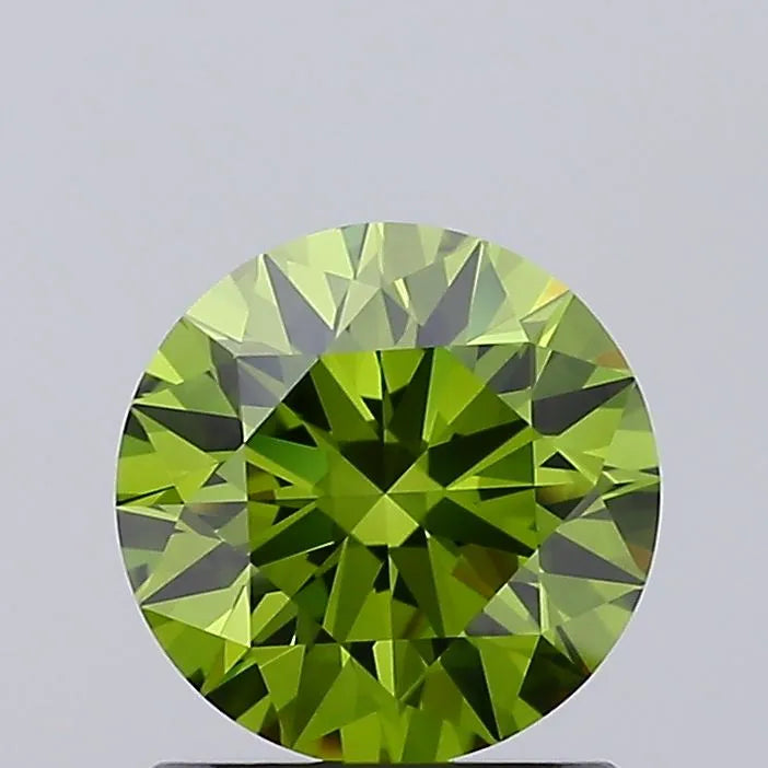 1.02ct Round Lab Grown Diamond (Colour Fancy Vivid Green, Clarity VVS1, Cut ID, IGI Certified)